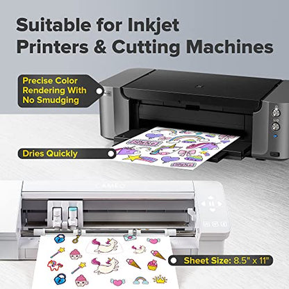 Matte Vinyl Stickier Paper for Inkjet Printers - 50 Sheets