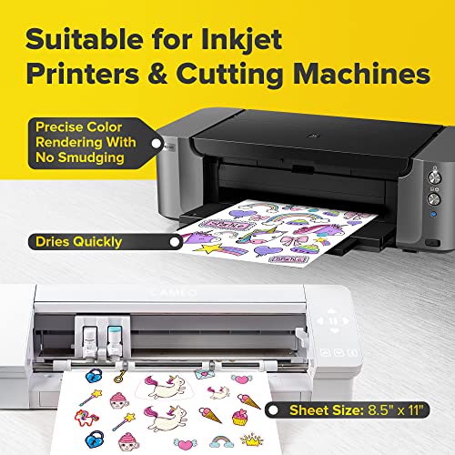 Glossy Vinyl Stickier Paper for Inkjet Printers - 50 Sheets